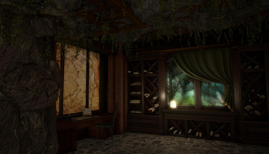 Our room of scrolls and tomes